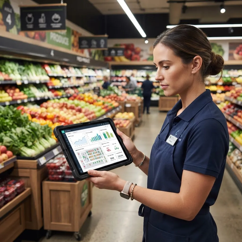 AI inventory management dashboard used inside an Aldi Nord store