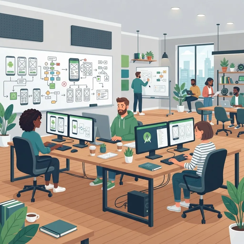 Android application development company team at work