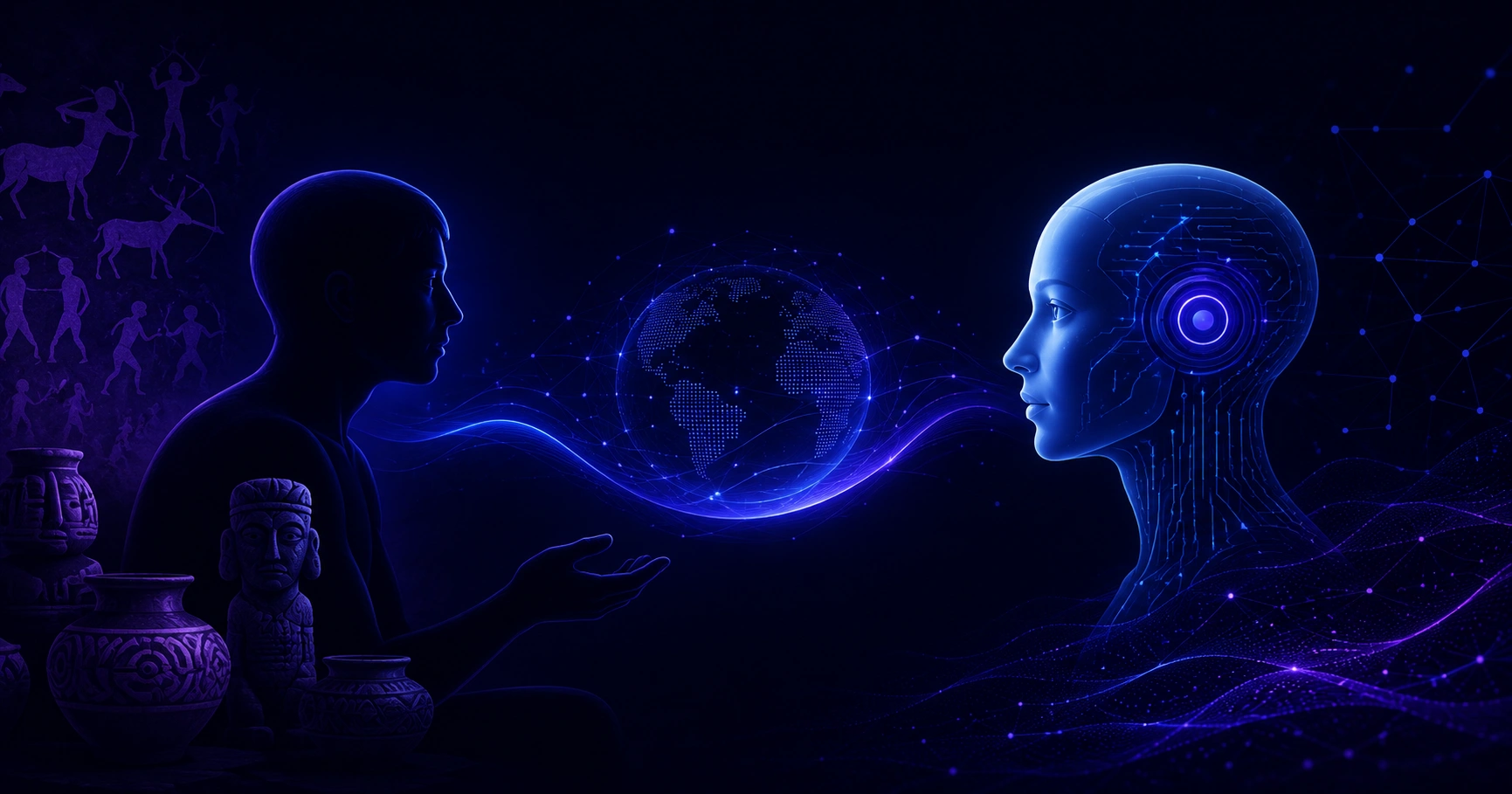 Anthropology and artificial intelligence merging human profile with neural networks