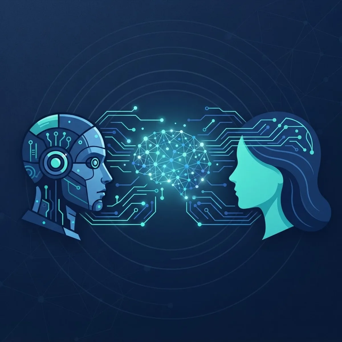 Artificial intelligence concept with neural network brain
