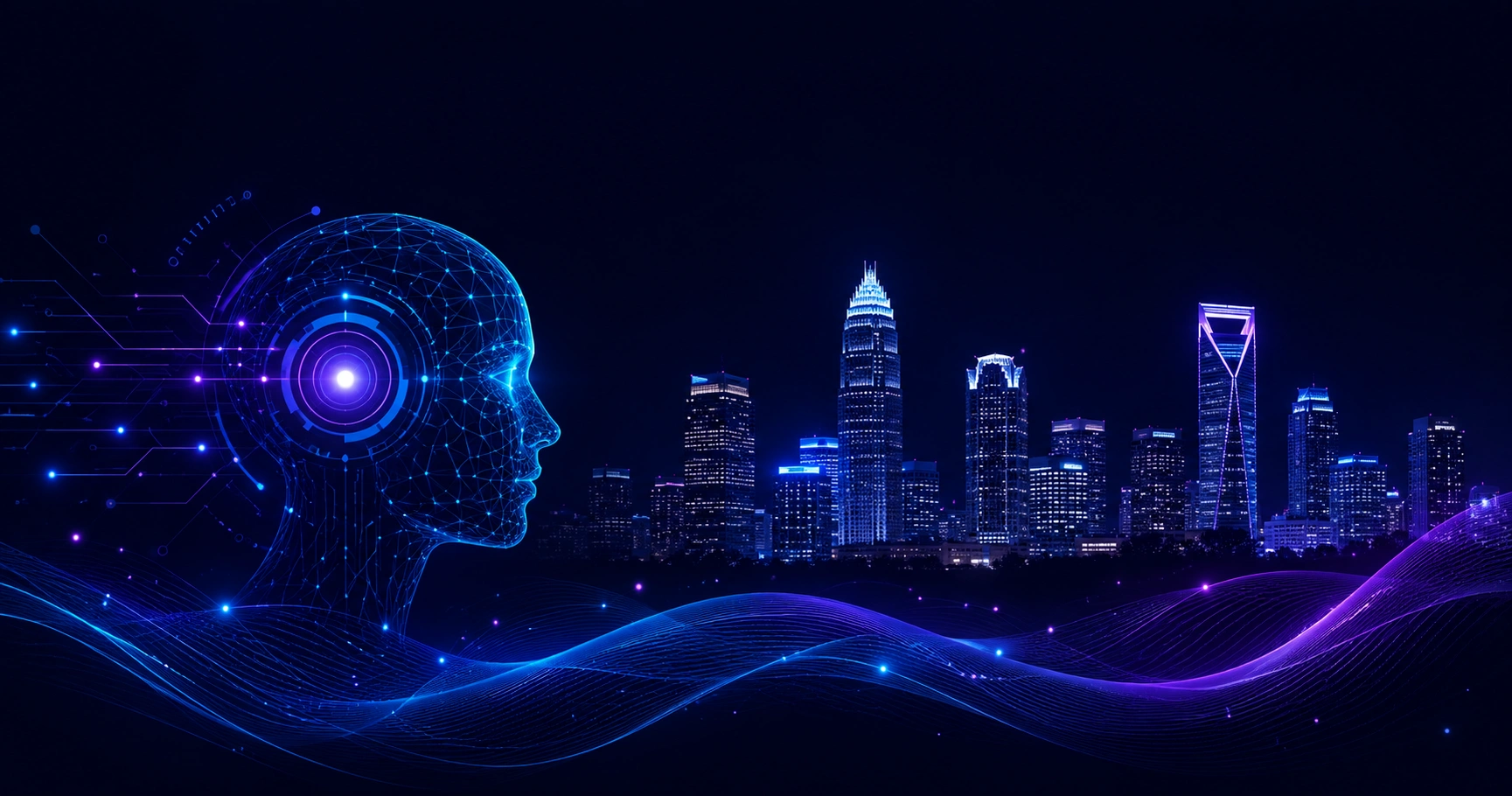 Artificial intelligence development in Charlotte concept banner