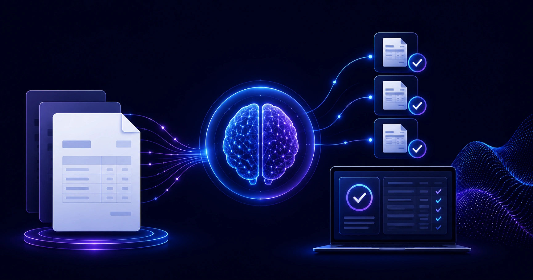 Artificial intelligence invoice reconciliation software dashboard concept