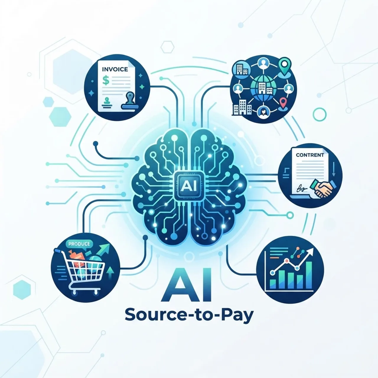 AI source-to-pay procurement software illustration