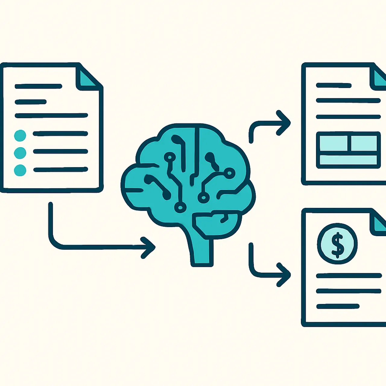 Automated invoice matching workflow connecting documents
