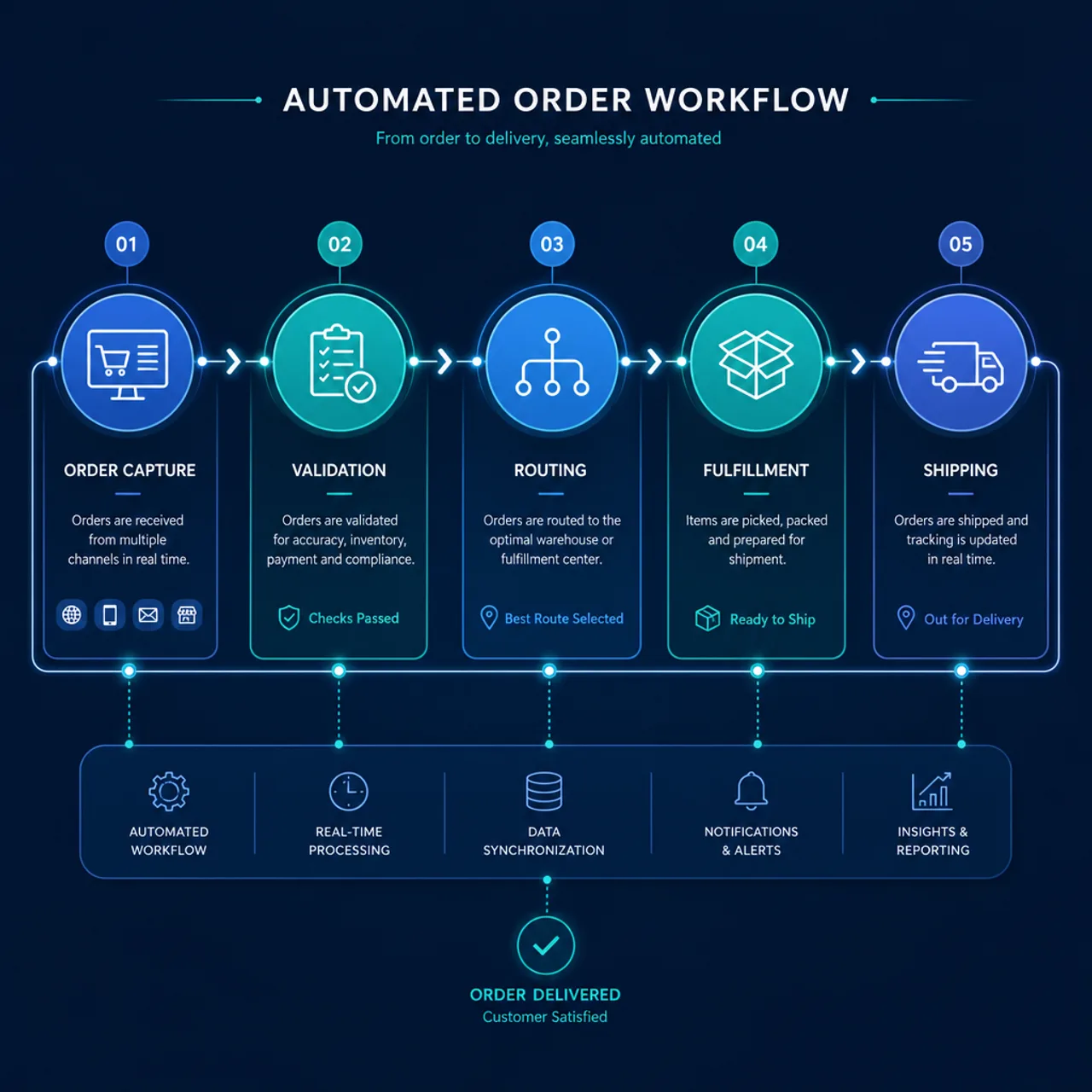 Automated order workflow diagram