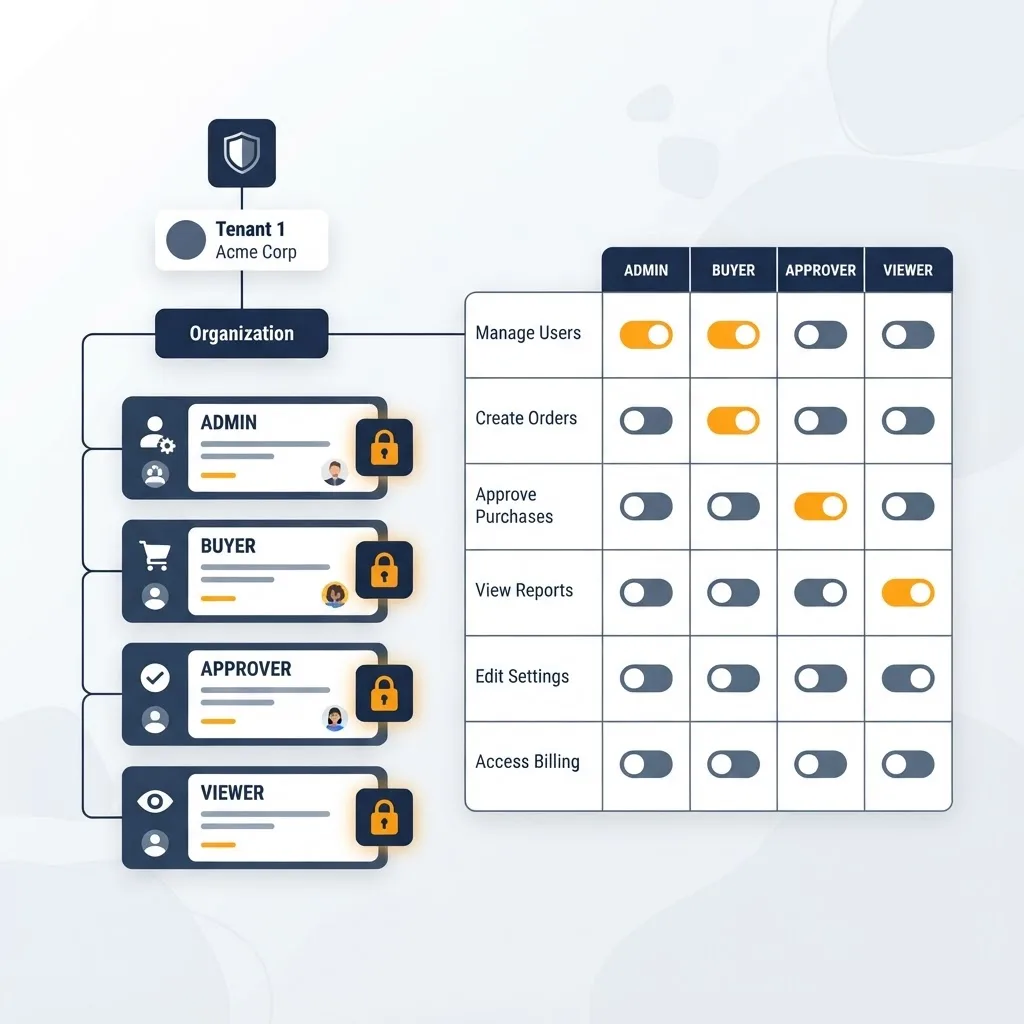 B2B portal user roles and permissions