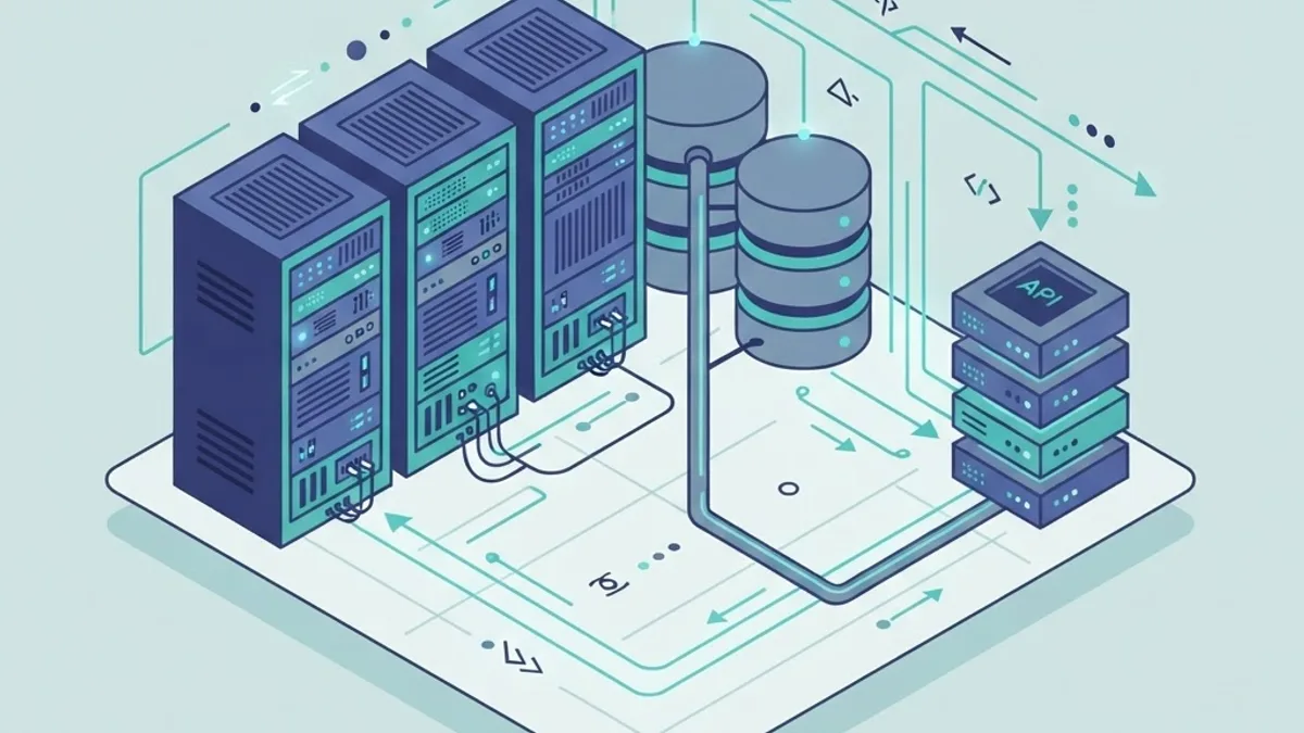 Backend framework server stack illustration