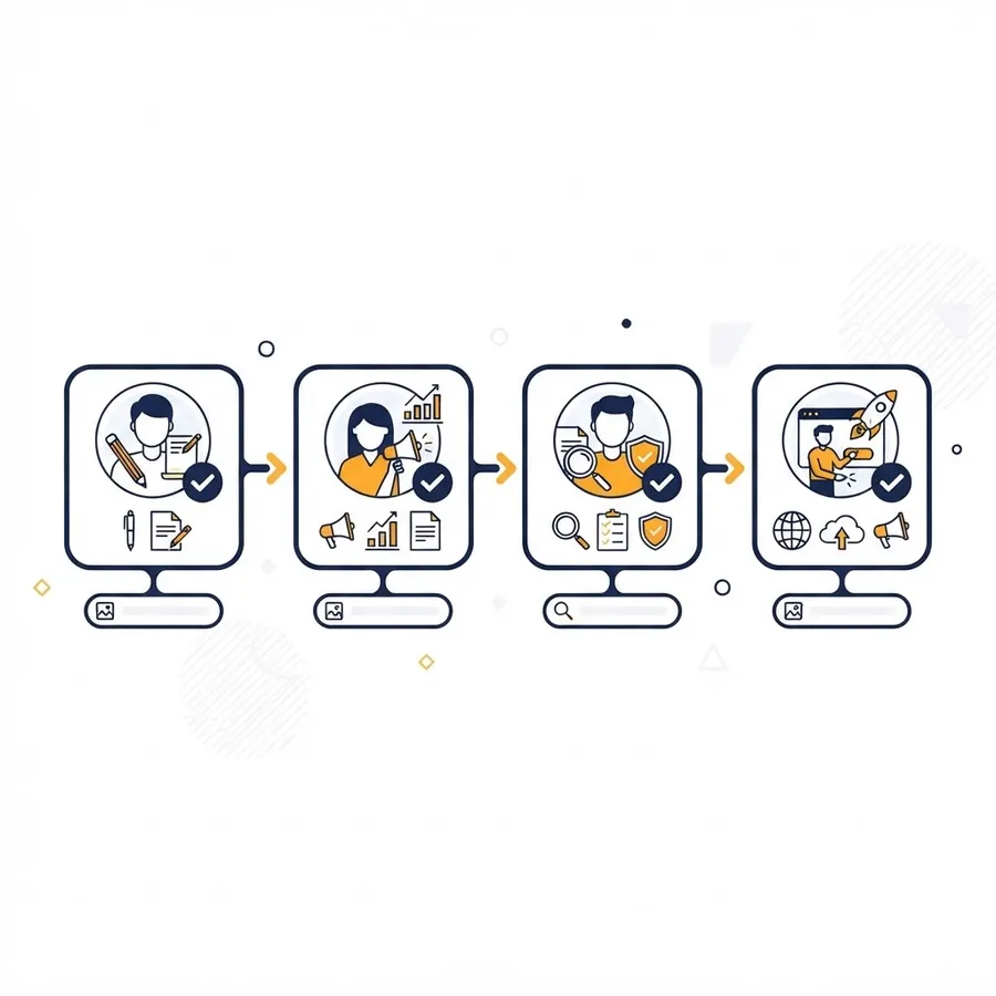 Multi step approval workflow for bank social media content