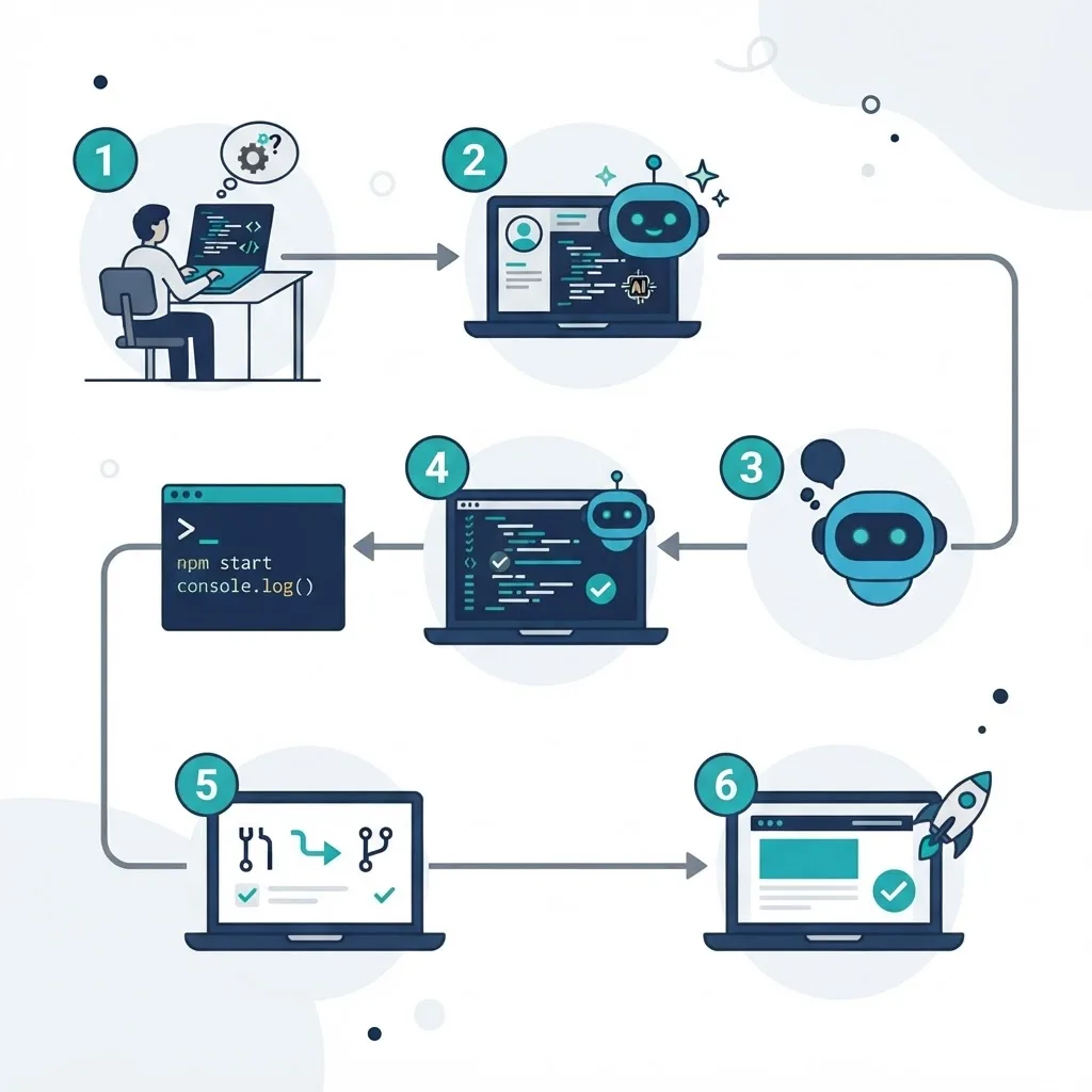 Beginner AI pair programming workflow steps