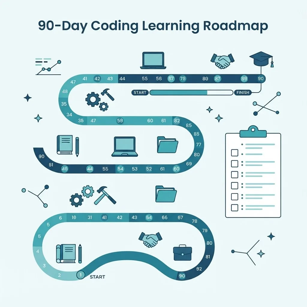 Beginner coding roadmap for the first 90 days
