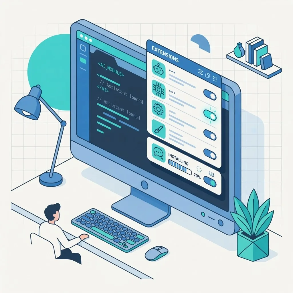 Setting up a beginner-friendly AI code editor with extensions