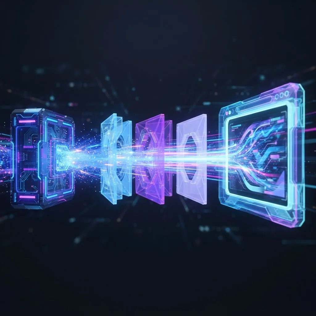 Rendering pipeline flowing from server block to browser frame