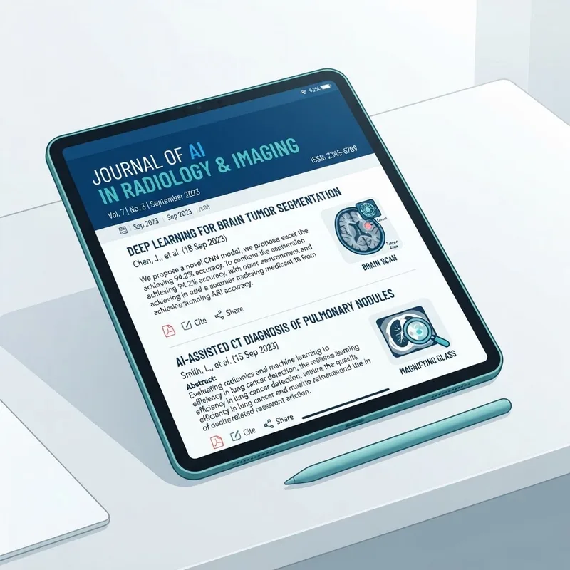 BJR AI journal overview on a tablet