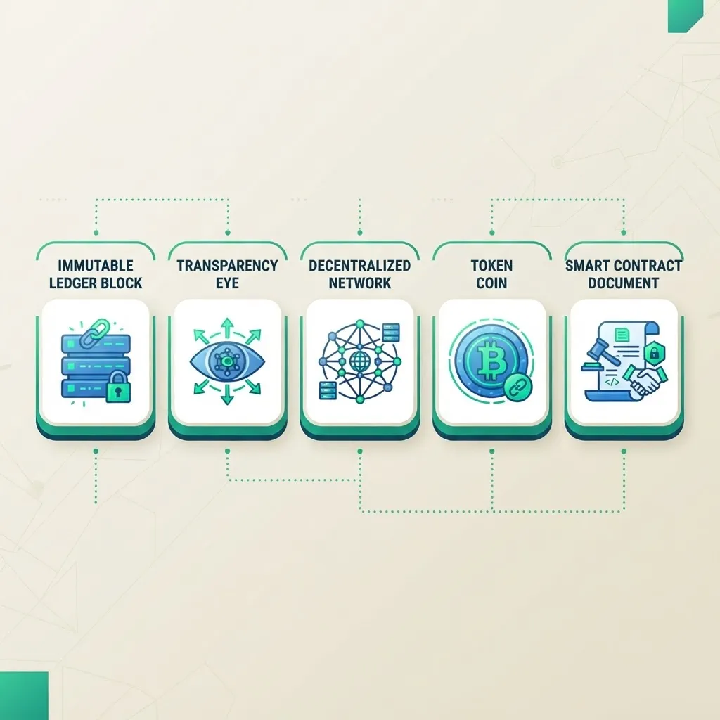 Overview of core blockchain features that support sustainability