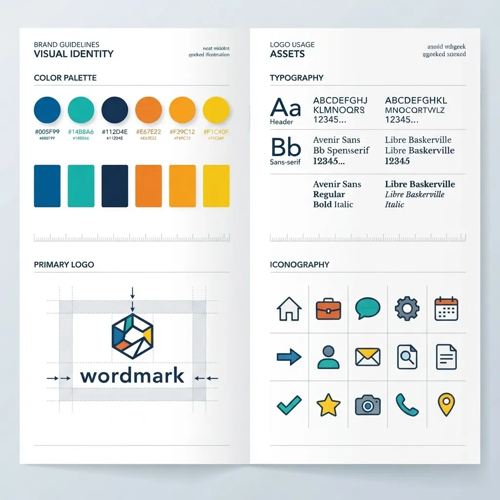 Brand consistency demonstrated through an organized visual style guide