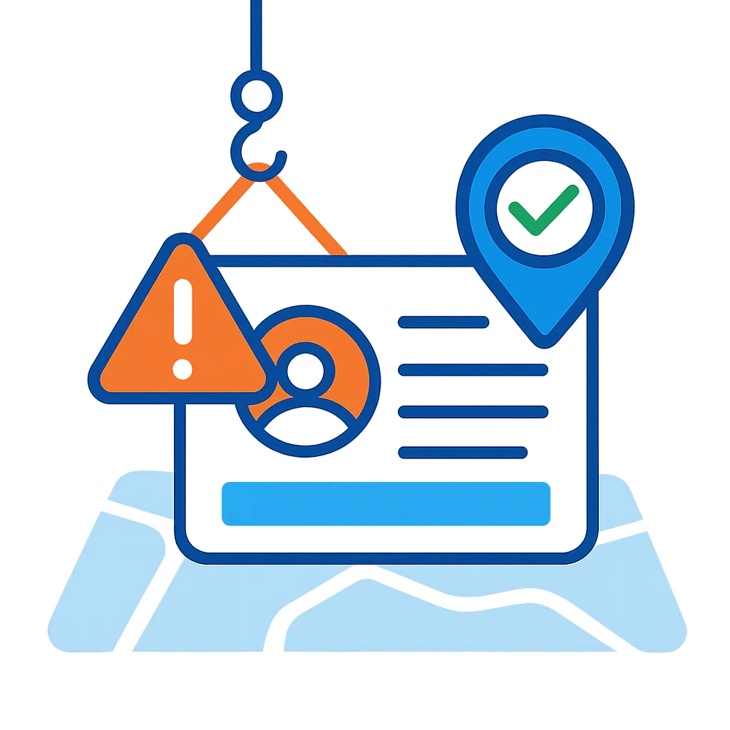 Suspended business profile being reinstated with a checkmark