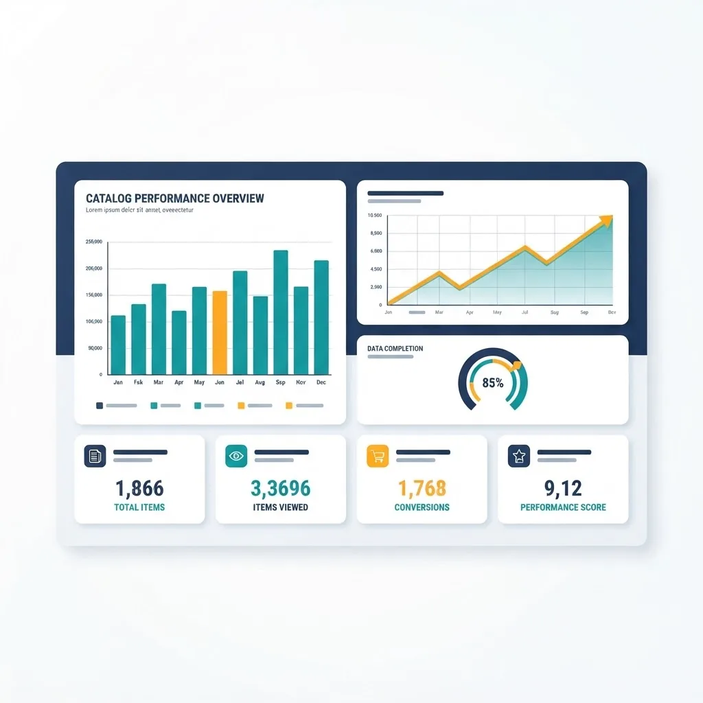 Catalog management KPI dashboard visualization