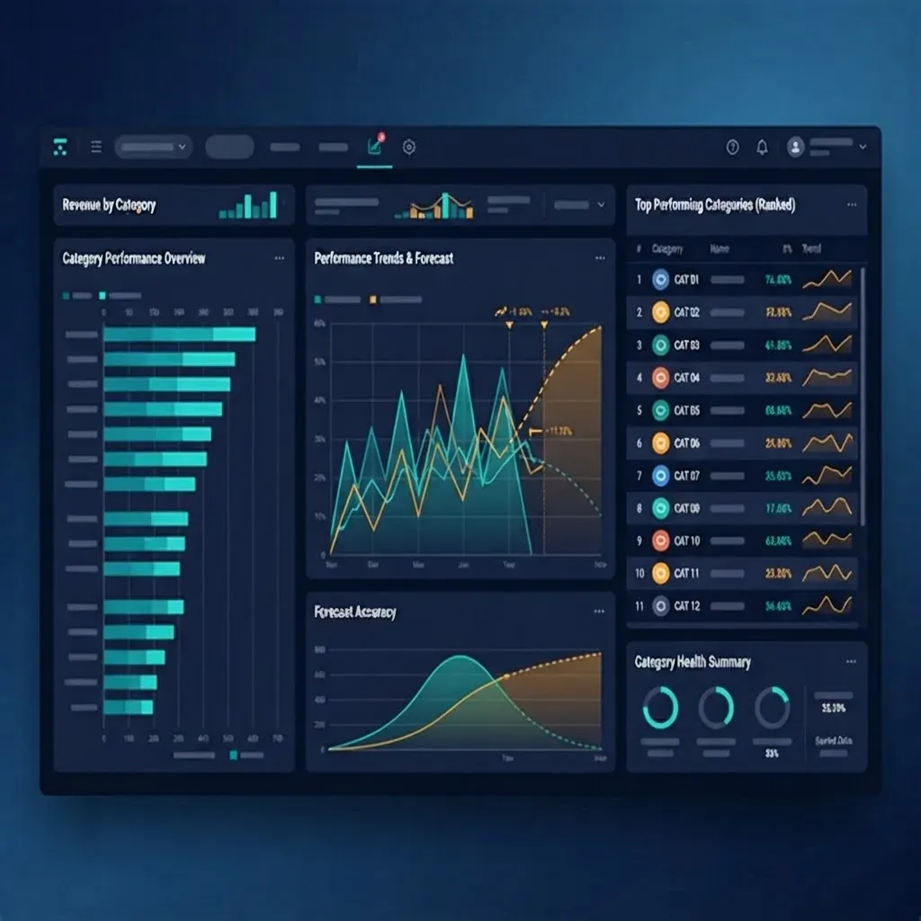 Category performance analytics dashboard