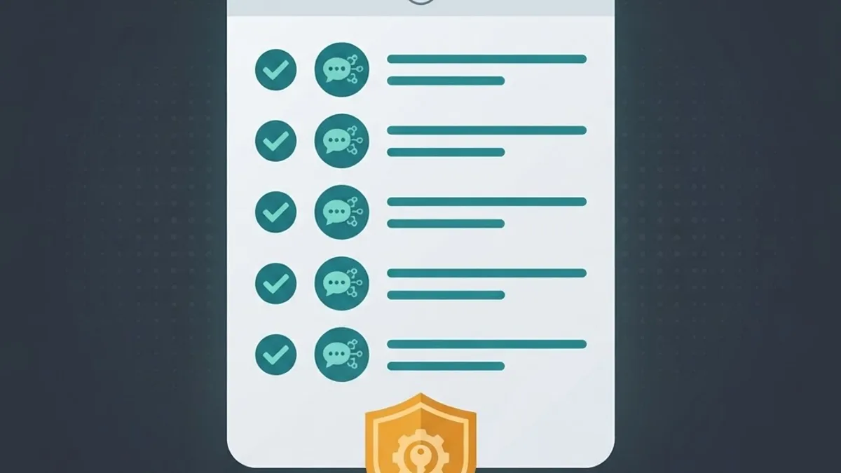 Vertical verification checklist with check marks beside AI app icons