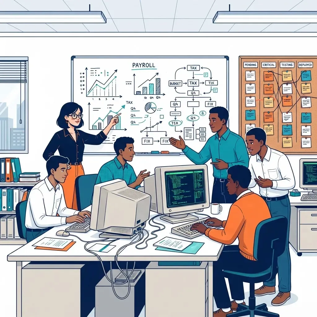 Illustration of the 1990s Chrysler C3 payroll project where XP originated