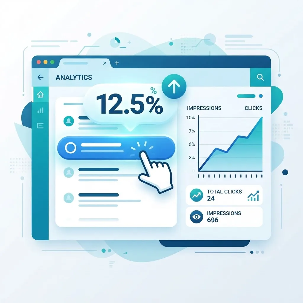 Click-through rate analytics with cursor clicking a search result