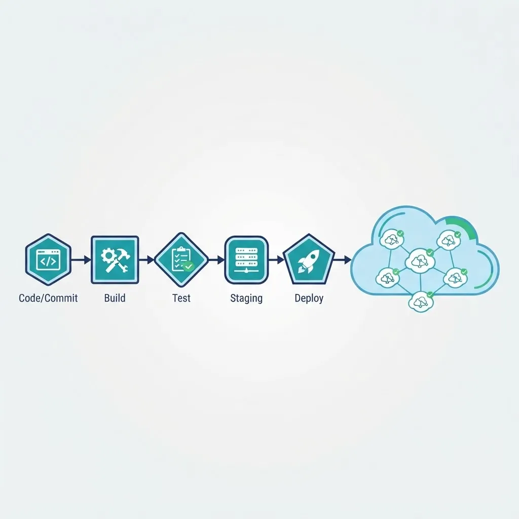 CI CD pipeline deploying an application to cloud and edge