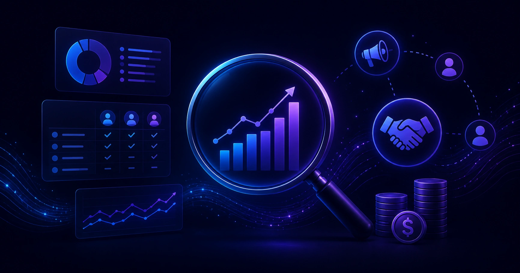 Competitor analysis affiliate marketing dashboard illustration