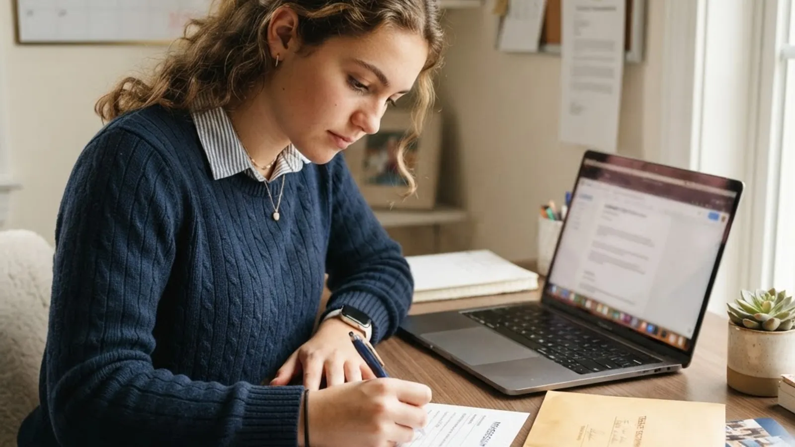 ILTexas student completing a computer science honor society membership application with teacher recommendation