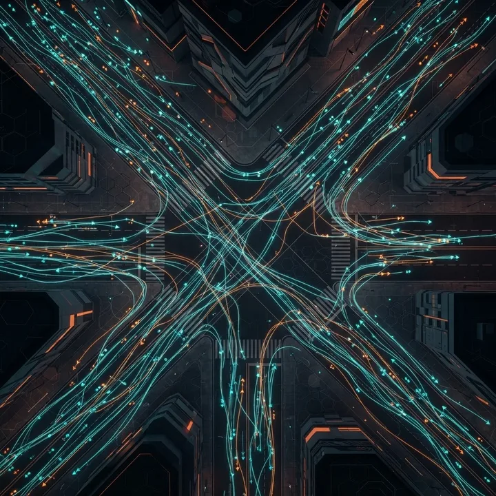 Crowd simulation of many AI agents in a 3D city
