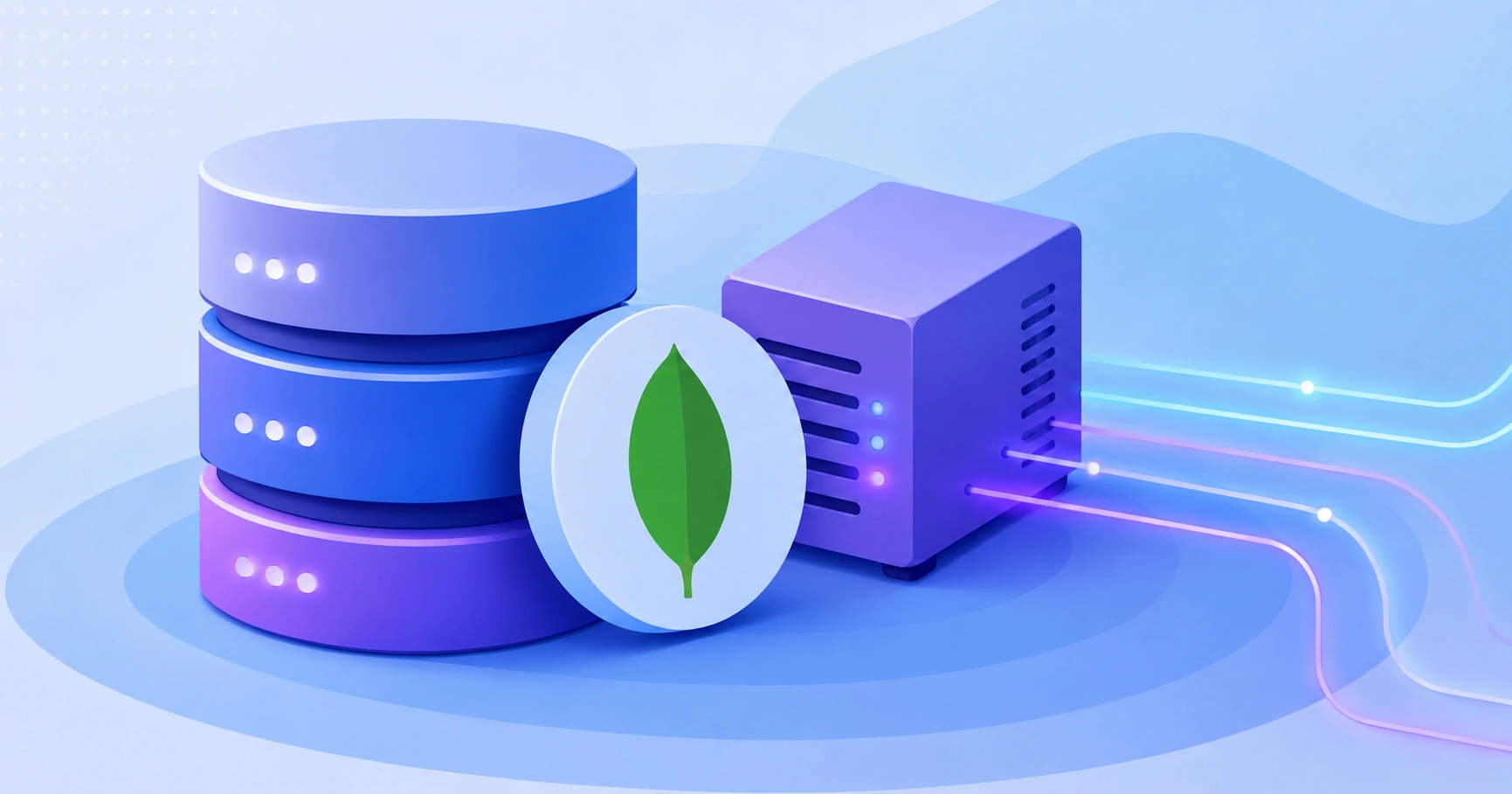 Diagram showing MongoDB default port 27017 on a database server