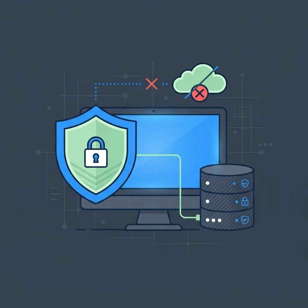 Desktop application security with encrypted local storage and offline access