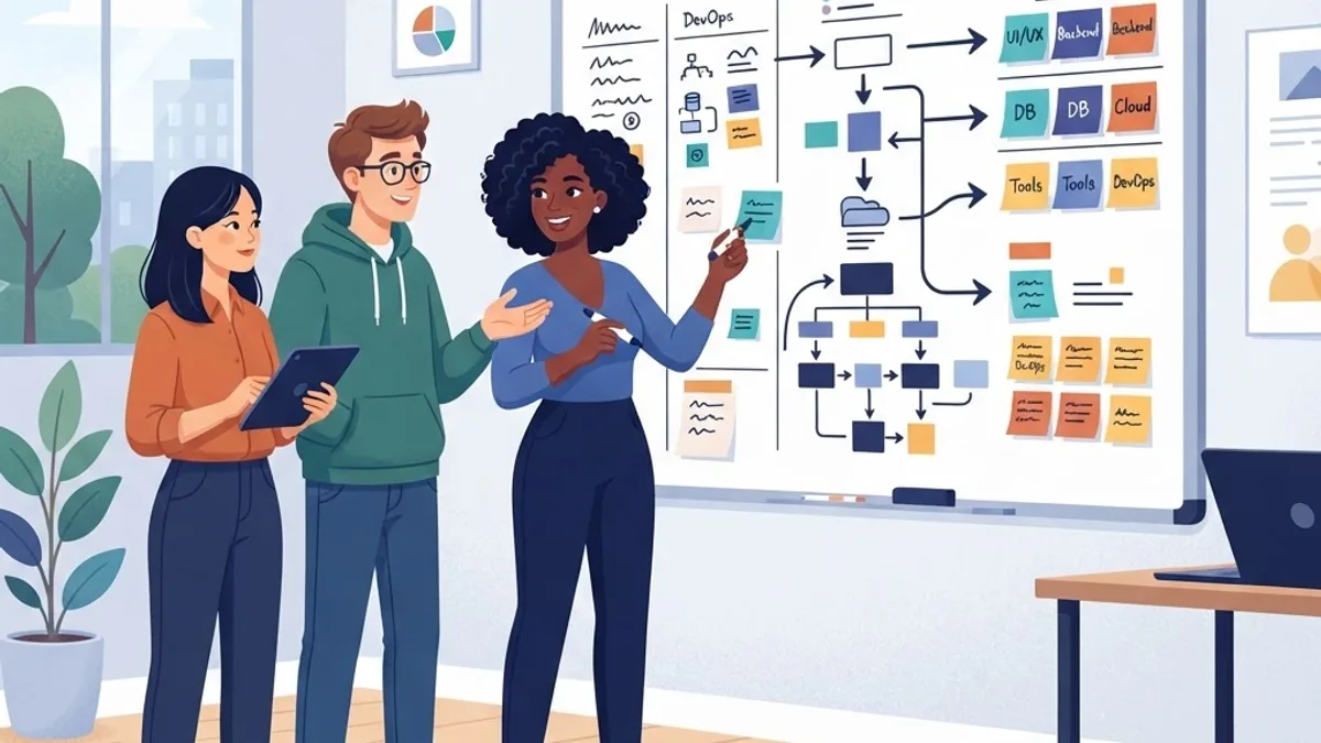 Developer team choosing a technology stack