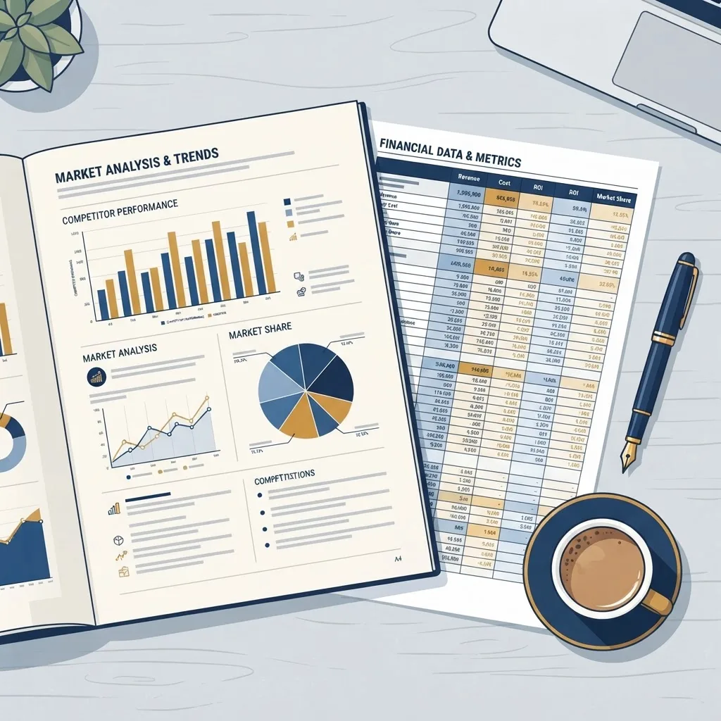 Display ads competitive intelligence report with charts and spreadsheet