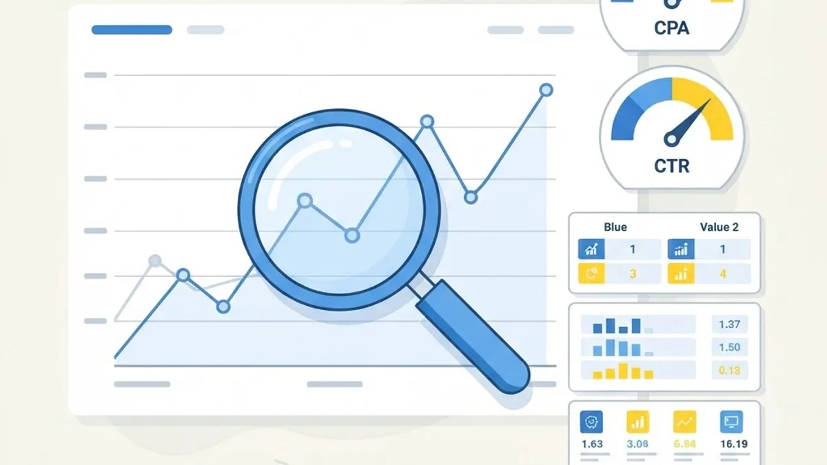 Performance metrics analysis for display advertising results