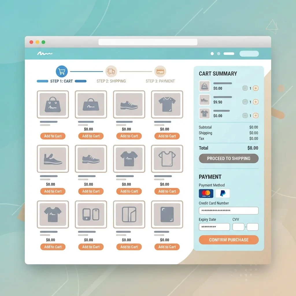 Ecommerce web app checkout flow example