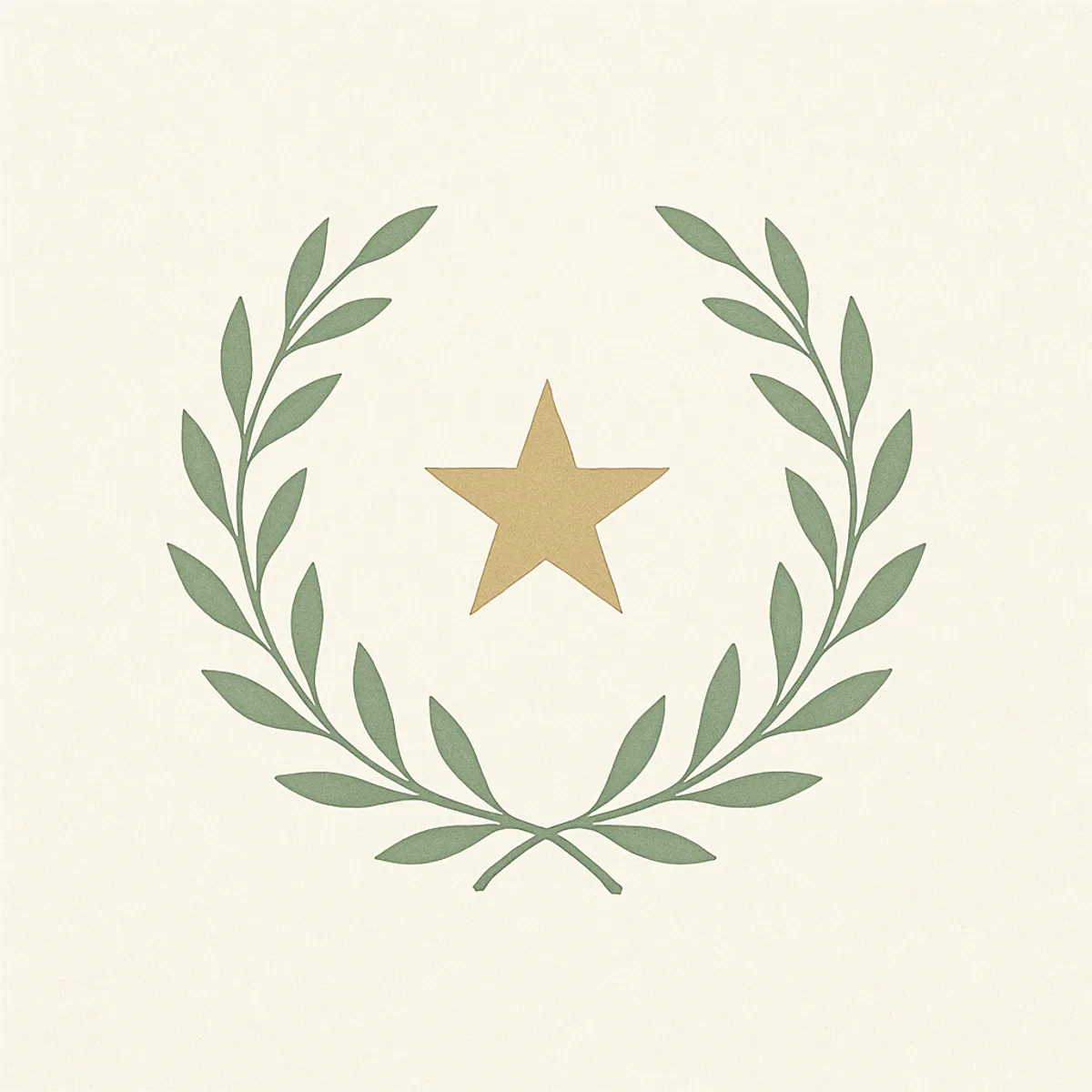 Laurel wreath and star representing notable namesakes