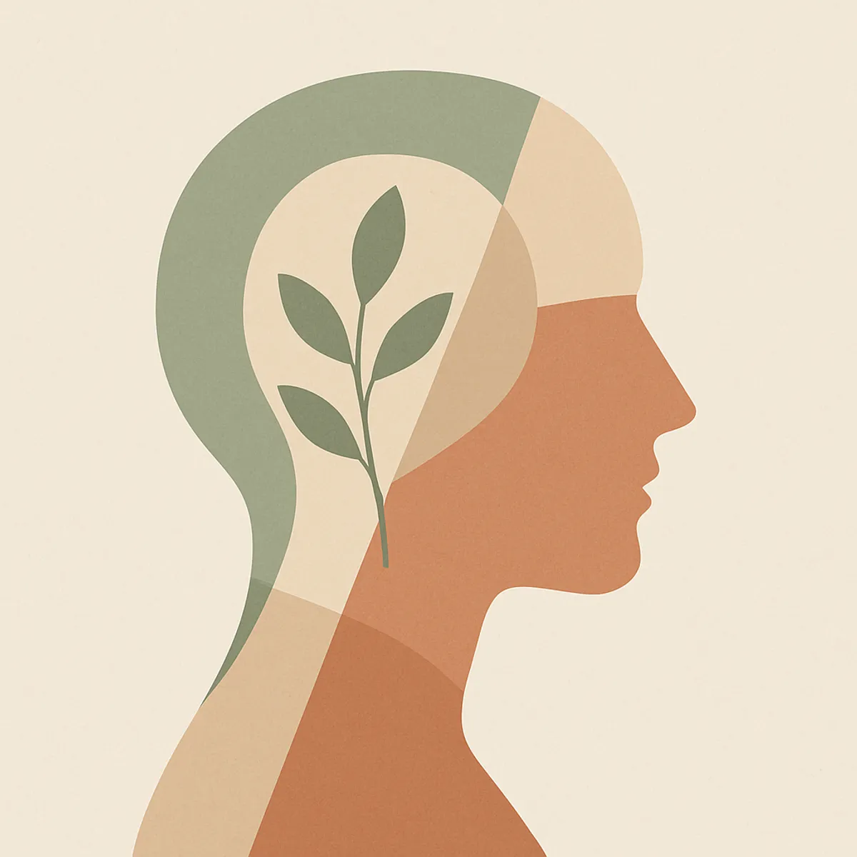 Abstract profile silhouette representing personality traits