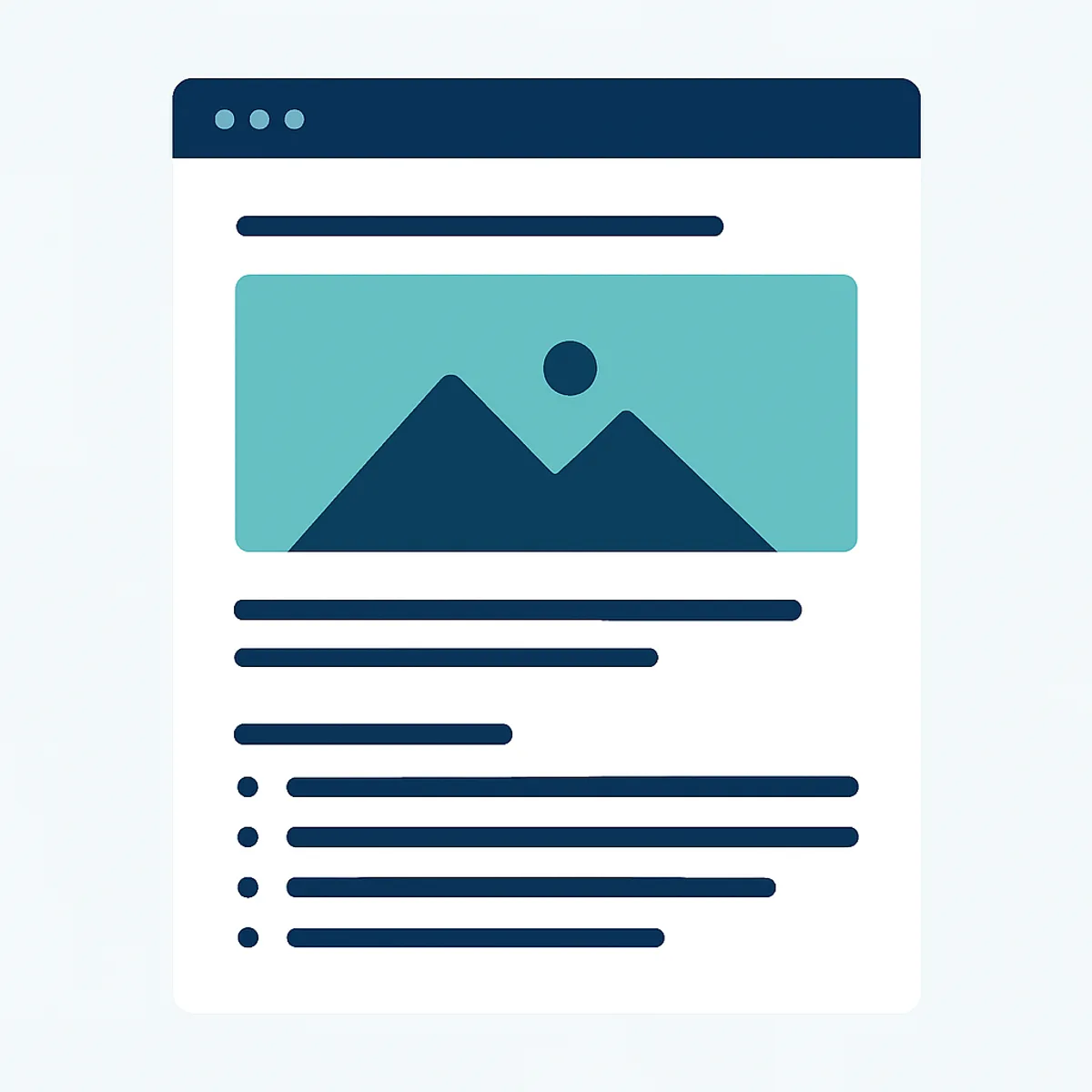 Well structured blog article layout