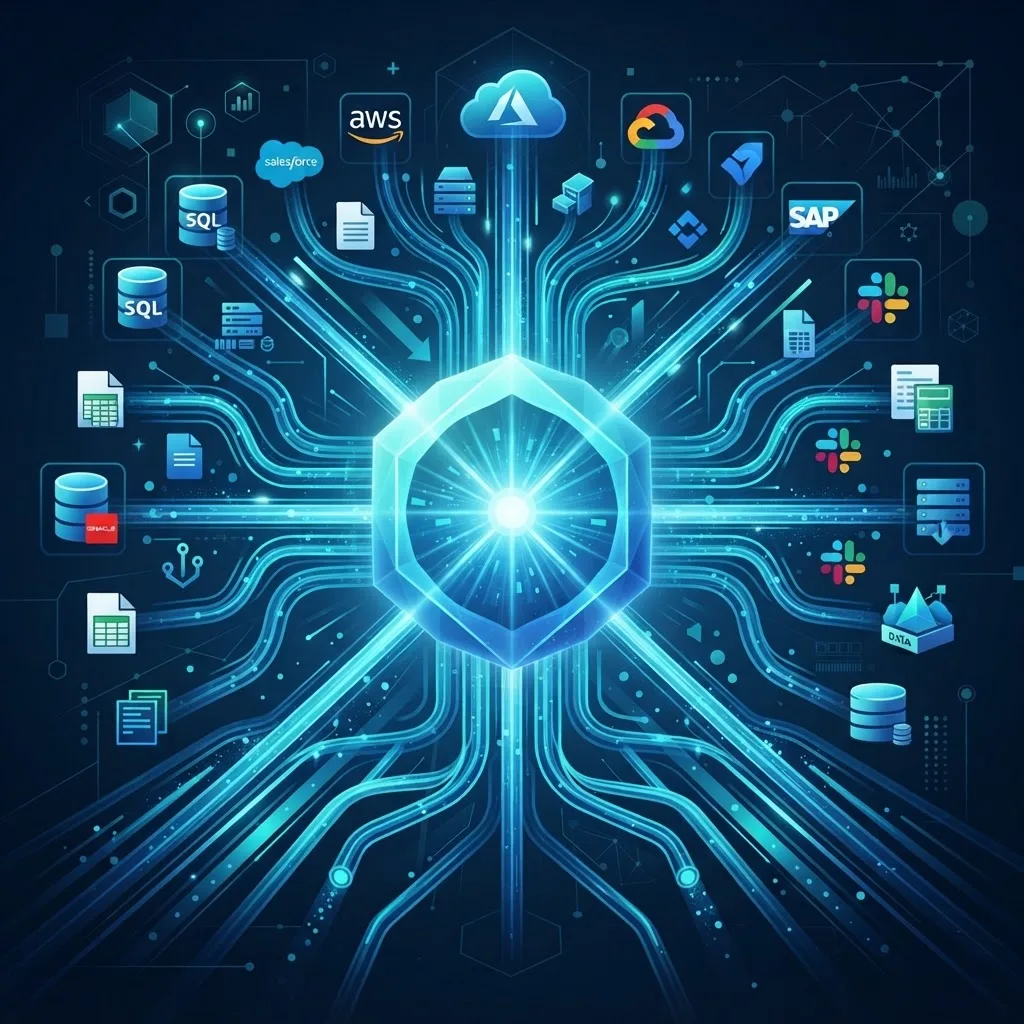 Enterprise data integration from many sources into a central hub