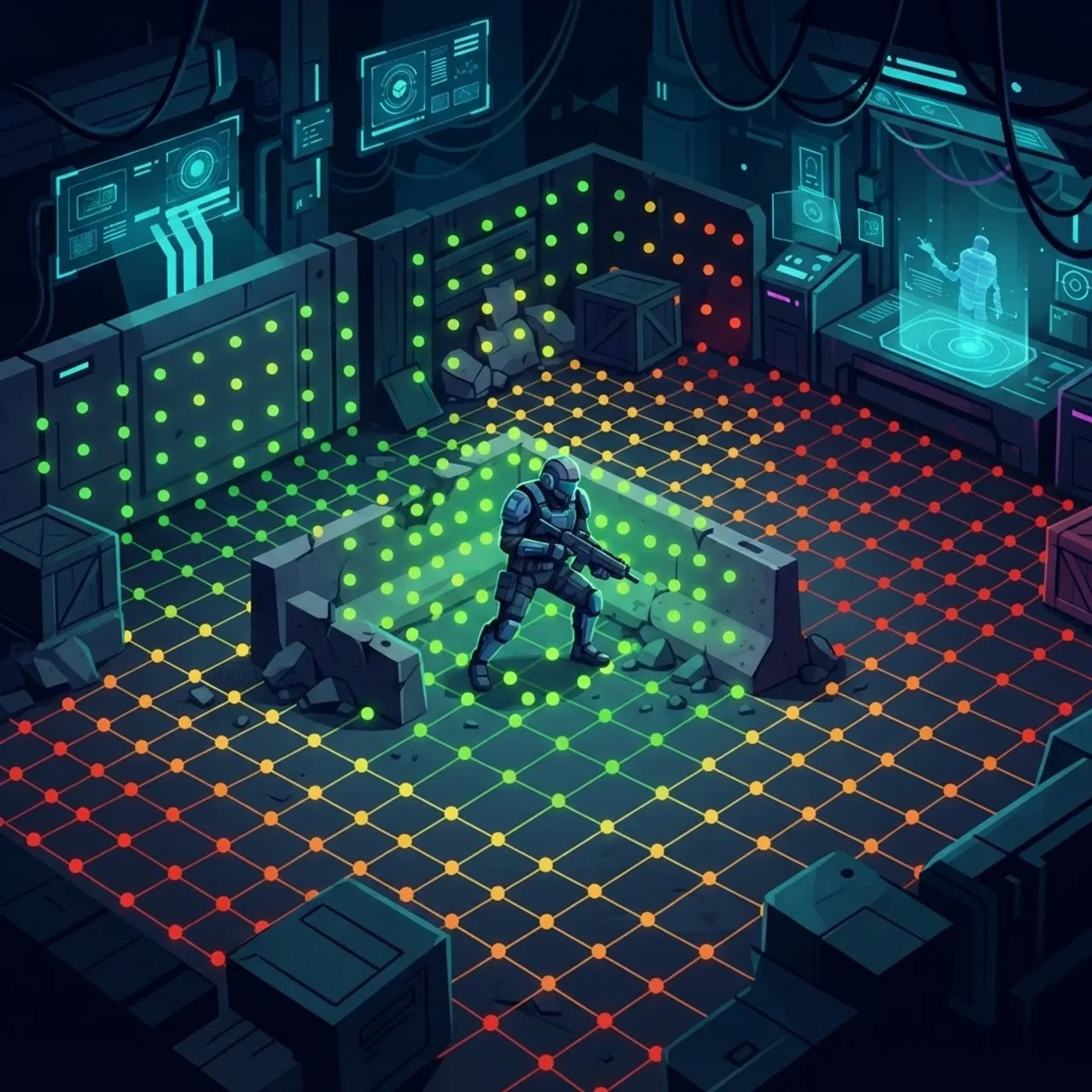 Environment query system scoring points around a character