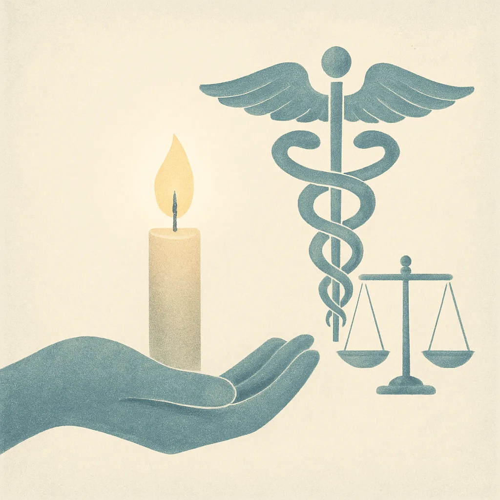 Euthanasia and end-of-life ethics illustration