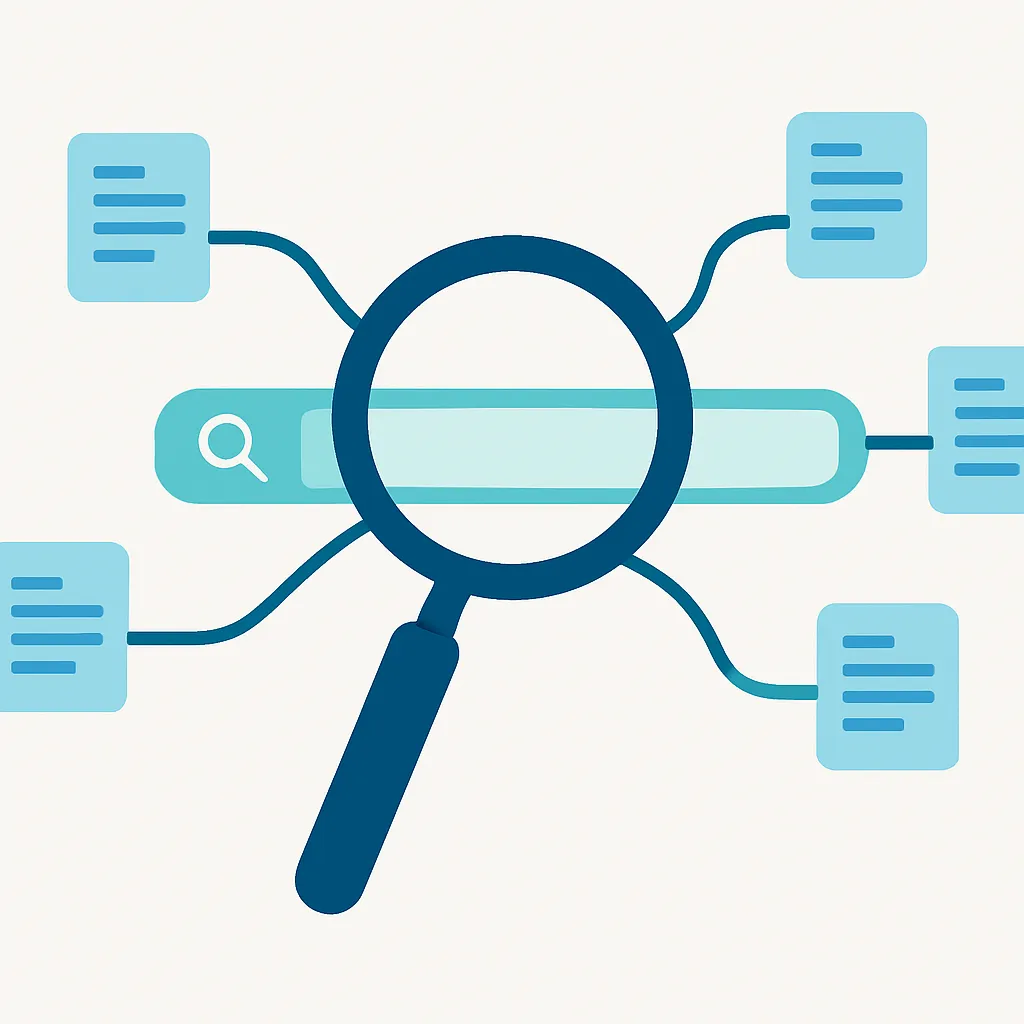 Diagram of keyword research and search intent mapping for SEO content