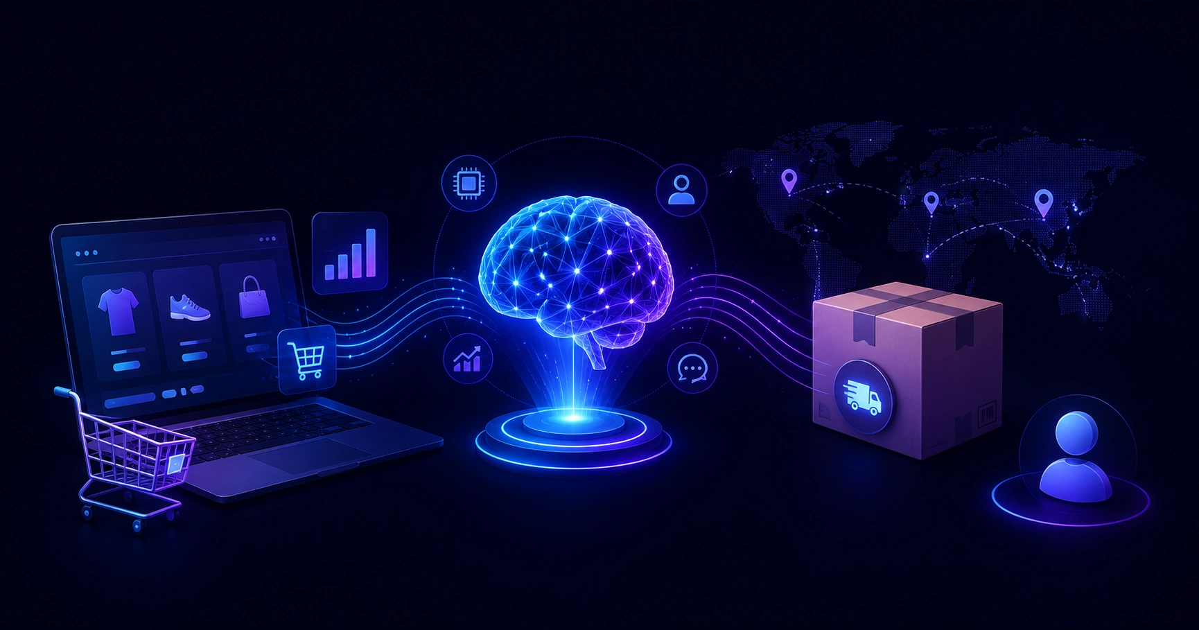 Artificial intelligence powering a dropshipping ecommerce business