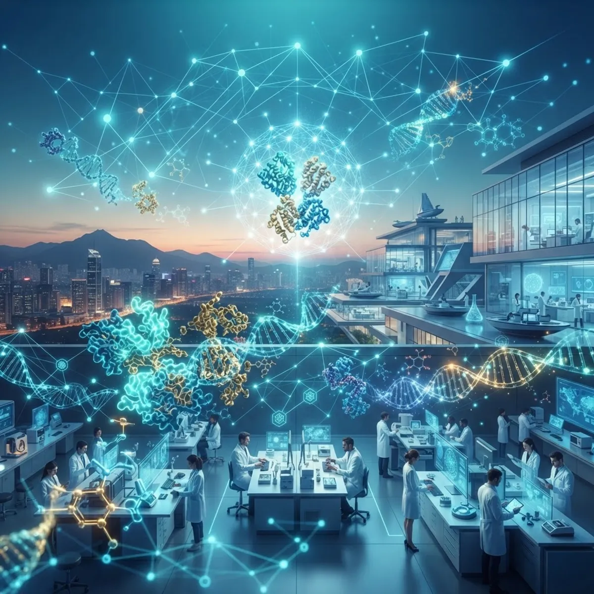 Futuristic vision of AI in biochemistry innovation