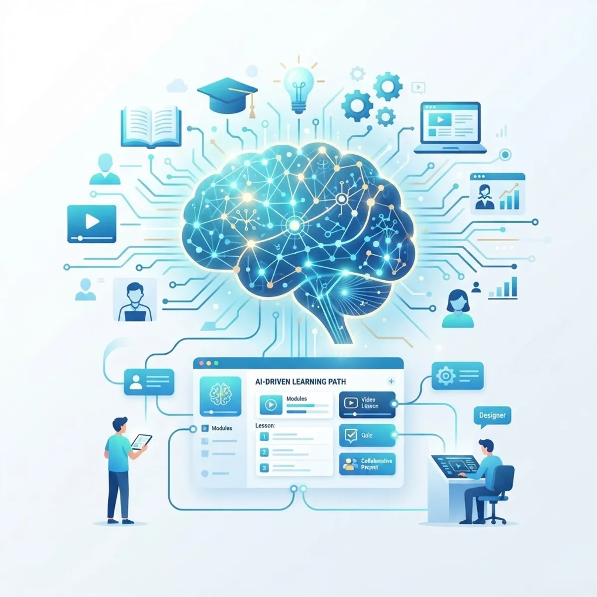 Futuristic vision of AI powering the future of instructional design