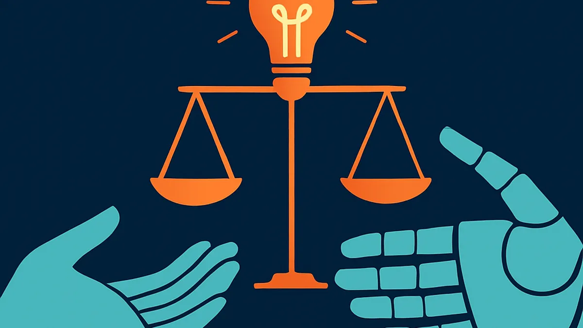 Future of thinking machines and AI ethics illustration