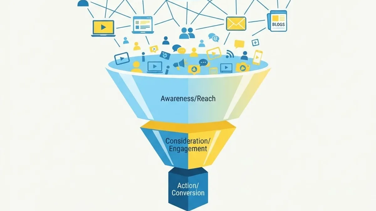 Google Display Network reach funnel from awareness to conversion