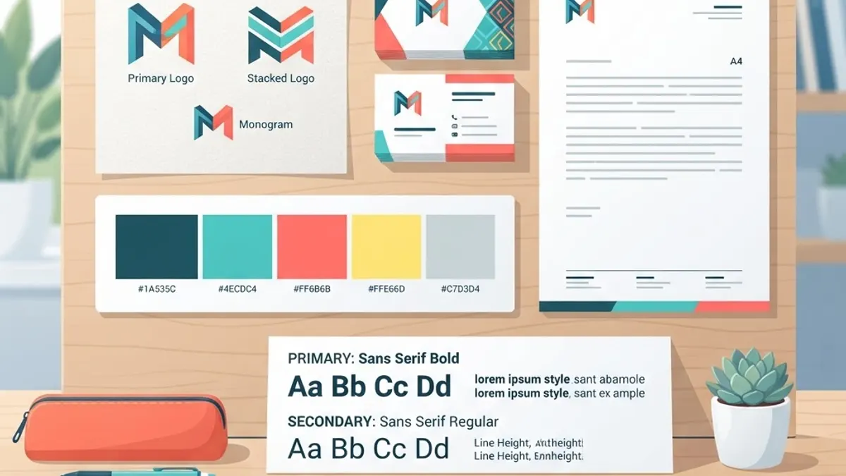 Brand identity design elements for business