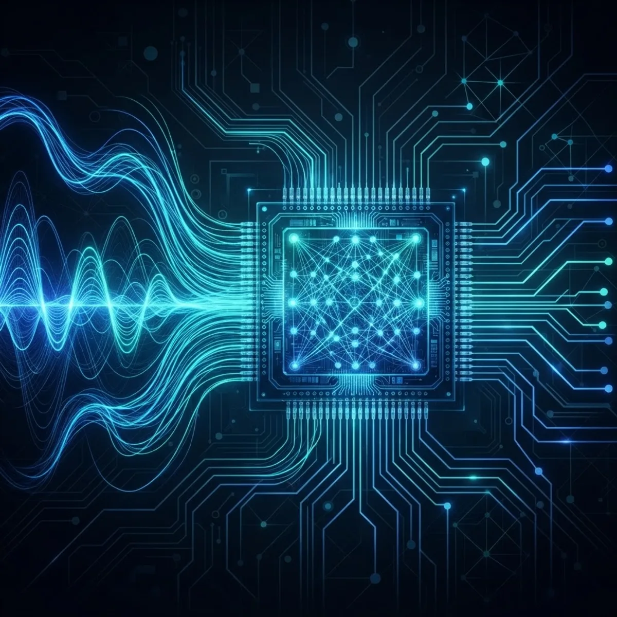 Sound waves processed by a neural network chip