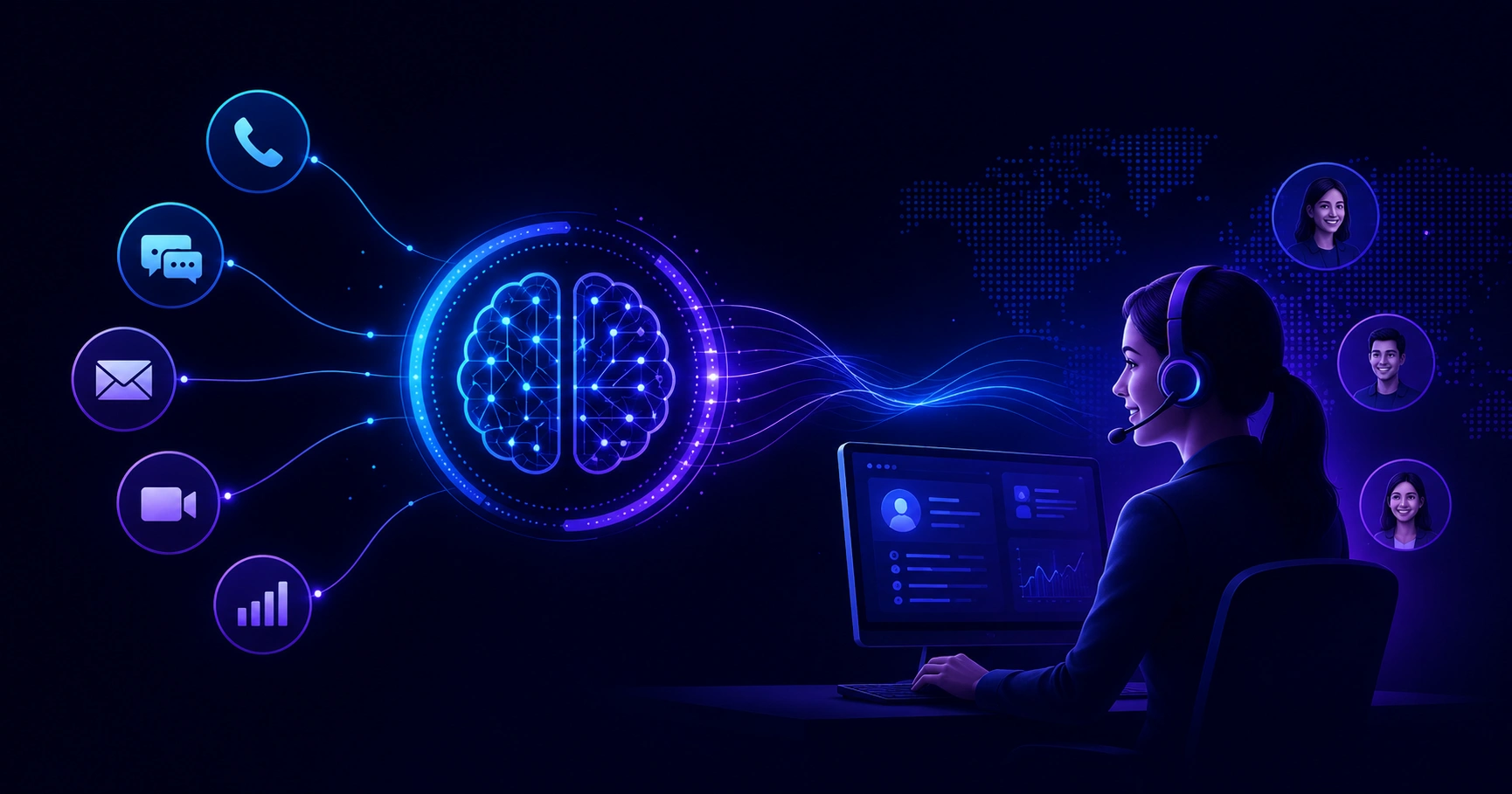 AI transforming a modern contact center floor